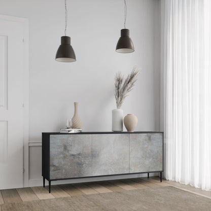 Credenza CONCRETE WALL a 3 ante in finitura nera