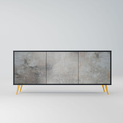 Credenza CONCRETE WALL a 3 ante in finitura nera