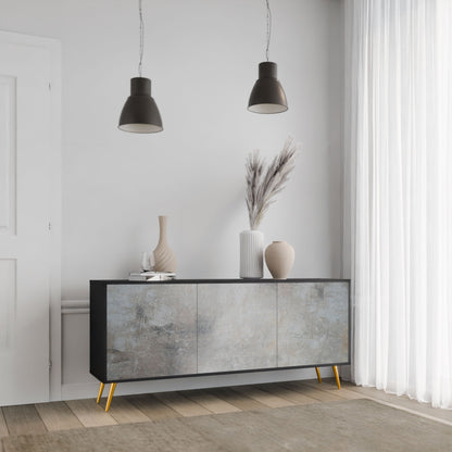 Credenza CONCRETE WALL a 3 ante in finitura nera