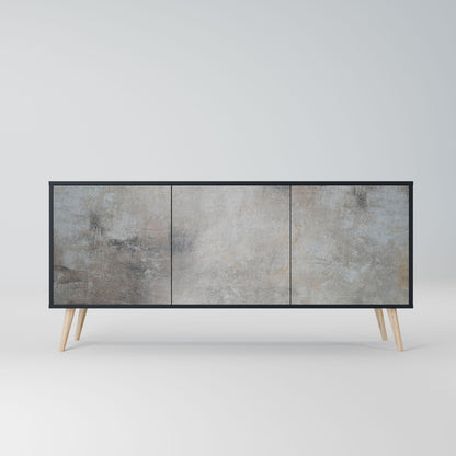 Credenza CONCRETE WALL a 3 ante in finitura nera
