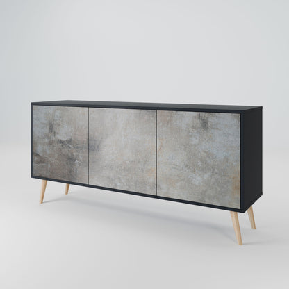 Credenza CONCRETE WALL a 3 ante in finitura nera