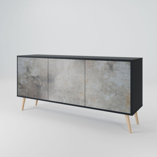 Credenza CONCRETE WALL a 3 ante in finitura nera