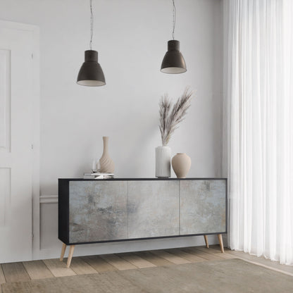 Credenza CONCRETE WALL a 3 ante in finitura nera