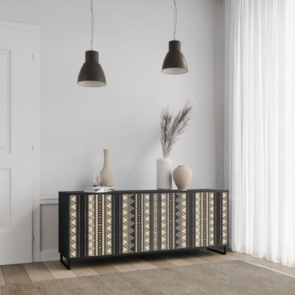 Credenza AZTEC a 3 ante in finitura nera