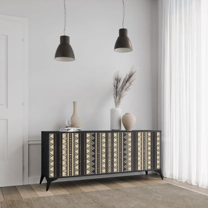 Credenza AZTEC a 3 ante in finitura nera