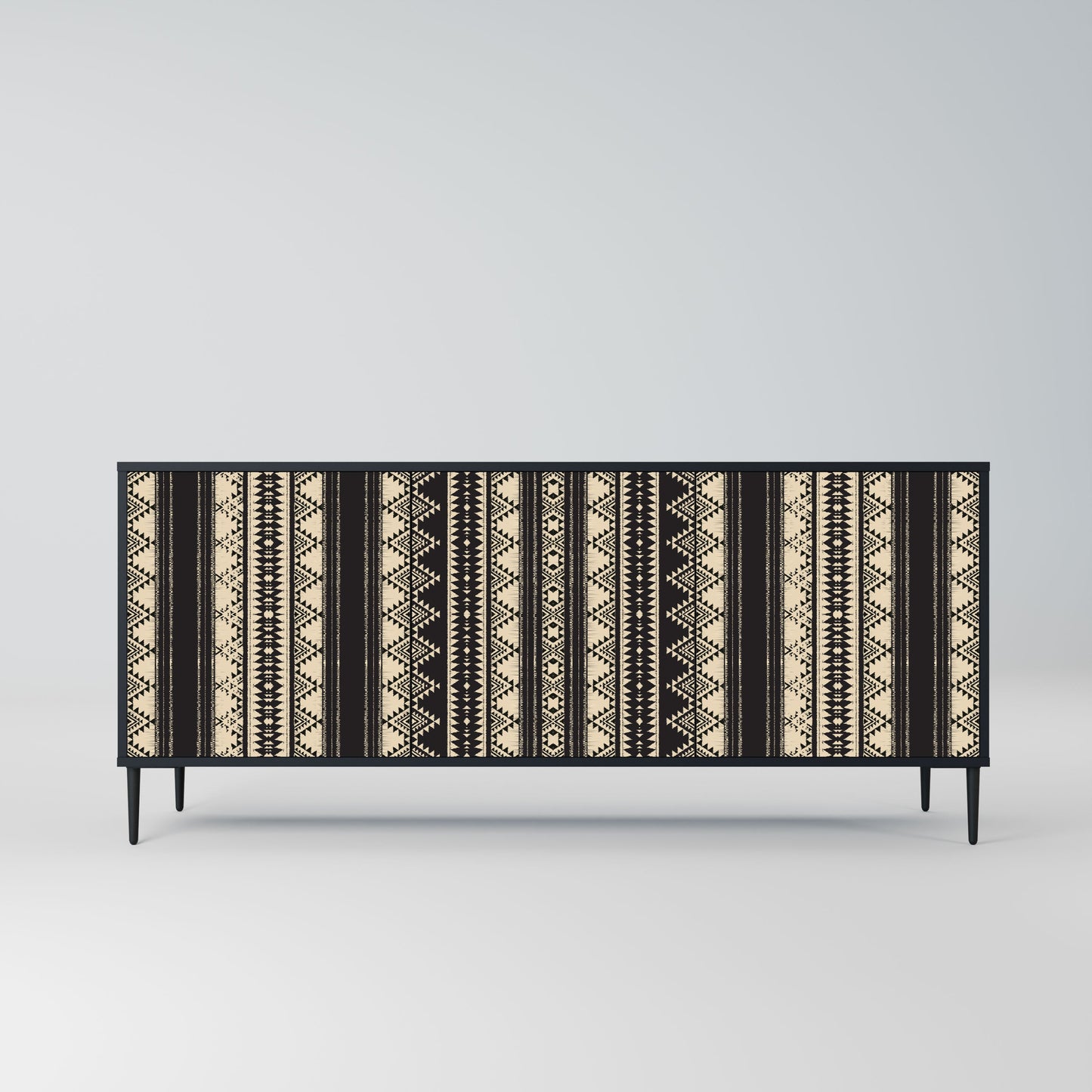 Credenza AZTEC a 3 ante in finitura nera