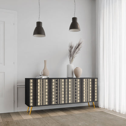 Credenza AZTEC a 3 ante in finitura nera