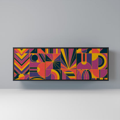 ELECTRIC PATTERNS Madia a 3 Ante in Finitura Nera