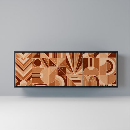 PRISM MOSAIC Madia a 3 Ante in Finitura Nera