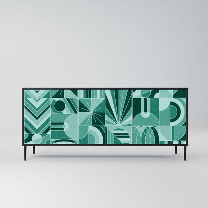 Credenza a 3 ante HARMONIC GRID in finitura nera