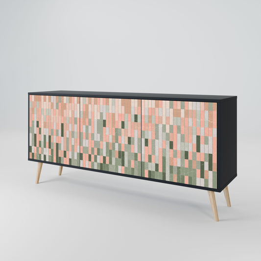 BUILDING THE FUTURE Credenza a 3 ante in finitura nera