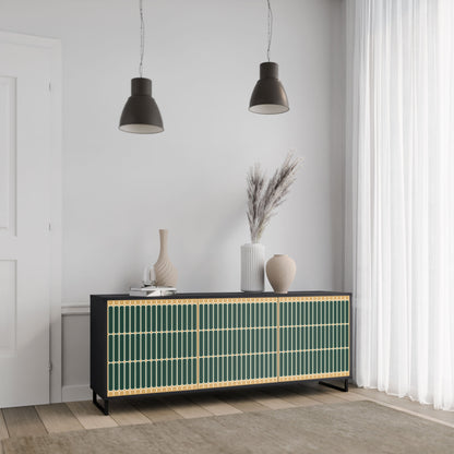 Credenza ILUSION GATE a 3 ante in finitura nera