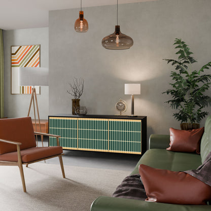 Credenza ILUSION GATE a 3 ante in finitura nera