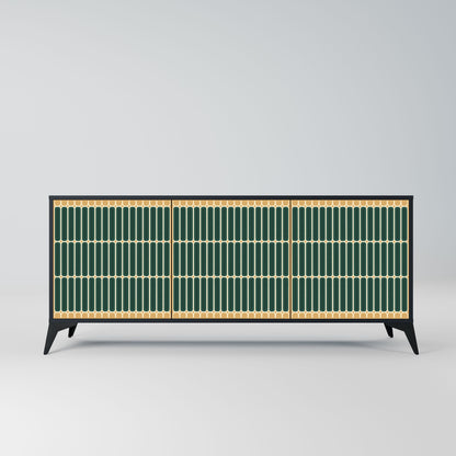 Credenza ILUSION GATE a 3 ante in finitura nera