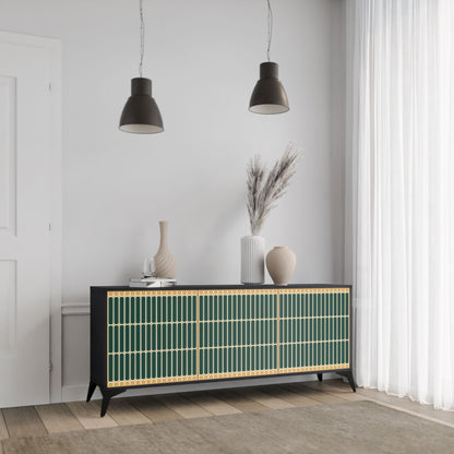 Credenza ILUSION GATE a 3 ante in finitura nera