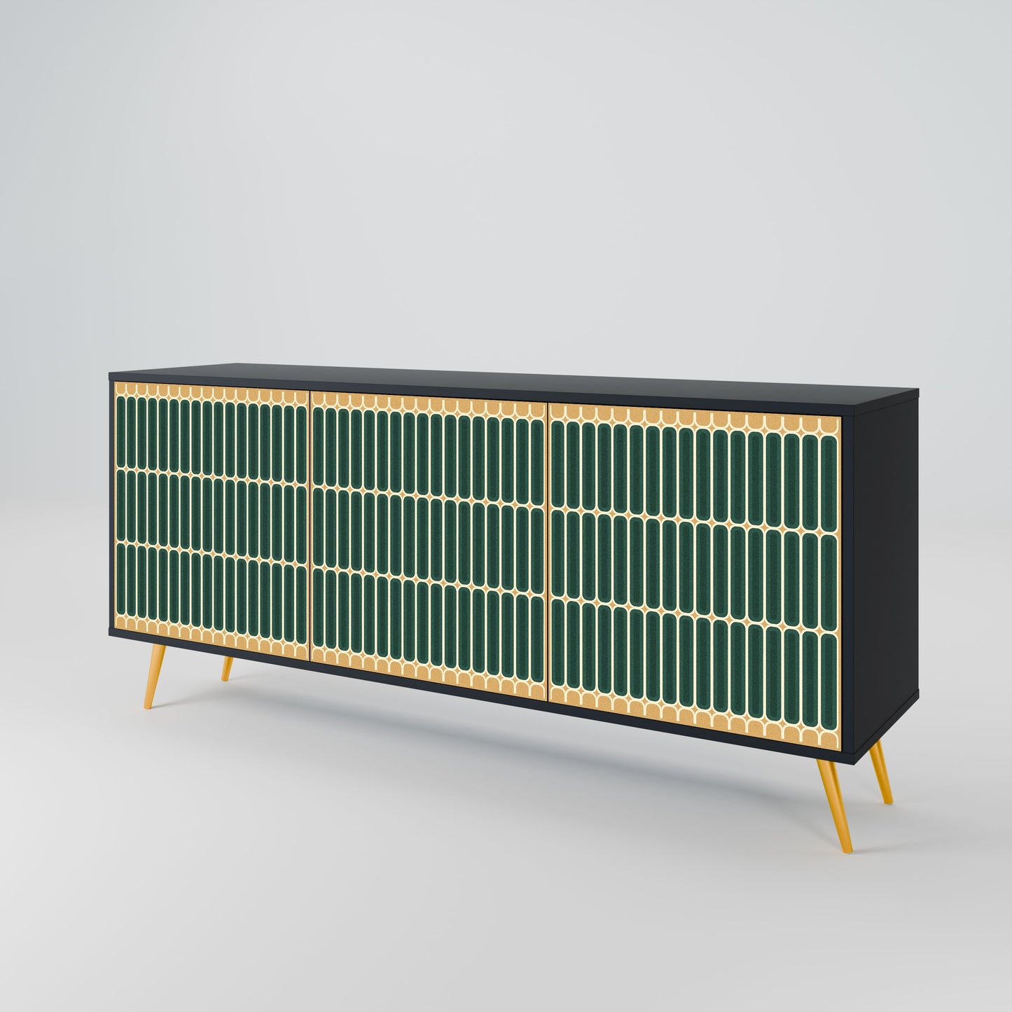Credenza ILUSION GATE a 3 ante in finitura nera