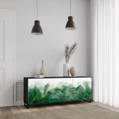 Credenza EXPENSIVE NATURE a 3 ante in finitura nera