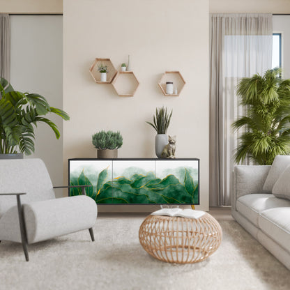 Credenza EXPENSIVE NATURE a 3 ante in finitura nera