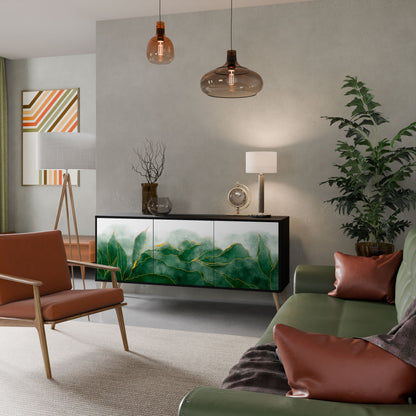 Credenza EXPENSIVE NATURE a 3 ante in finitura nera