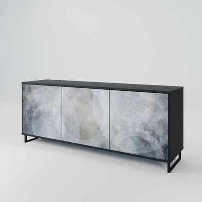 MUTED ARC 3-Door Sideboard in Black Finish