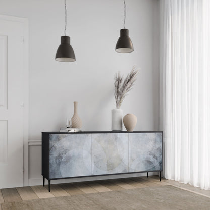 MUTED ARC 3-Door Sideboard in Black Finish