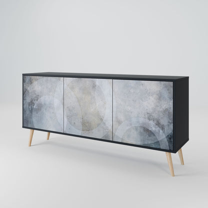 MUTED ARC 3-Door Sideboard in Black Finish