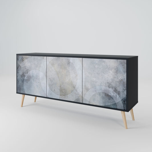 MUTED ARC 3-Door Sideboard in Black Finish