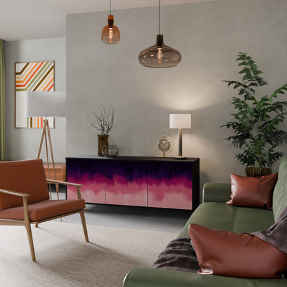 Credenza AURORA BOREALIS a 3 ante in finitura nera