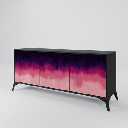 Credenza AURORA BOREALIS a 3 ante in finitura nera