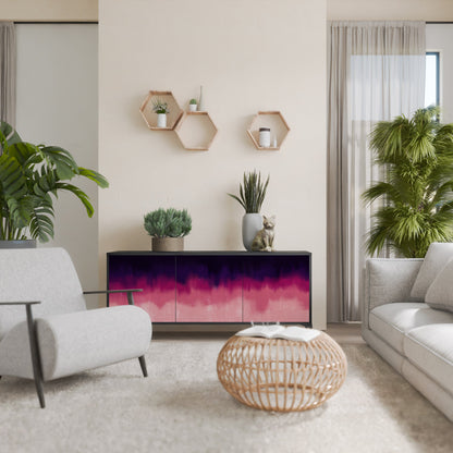 Credenza AURORA BOREALIS a 3 ante in finitura nera