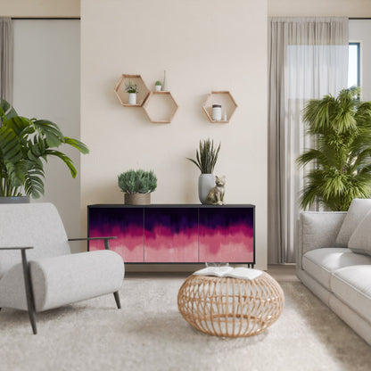 Credenza AURORA BOREALIS a 3 ante in finitura nera