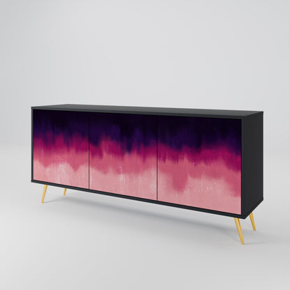 Credenza AURORA BOREALIS a 3 ante in finitura nera