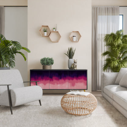 Credenza AURORA BOREALIS a 3 ante in finitura nera