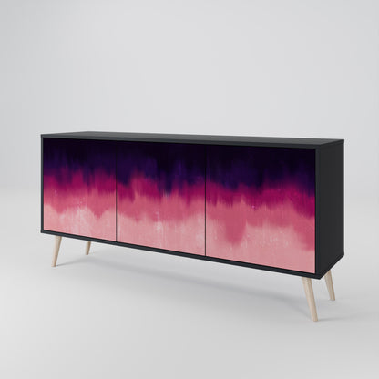 Credenza AURORA BOREALIS a 3 ante in finitura nera