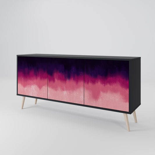 Credenza AURORA BOREALIS a 3 ante in finitura nera