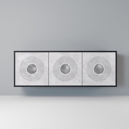 SOLID CIRCLES Madia a 3 Ante in Finitura Nera