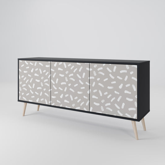Credenza PASSING SECONDS a 3 ante con finitura nera
