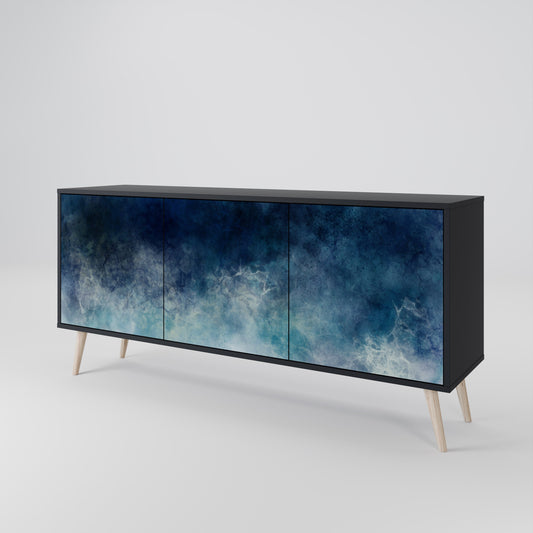 Credenza a 3 ante CELESTIAL FALL in finitura nera