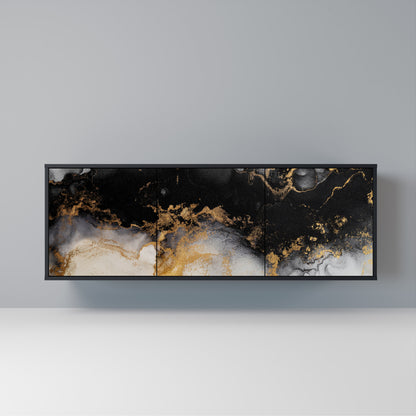 MARBLE OF TOMMORROW Madia a 3 Ante in Finitura Nera