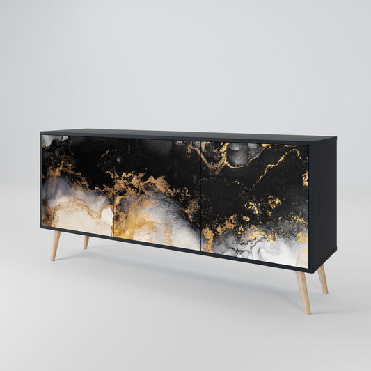 Credenza a 3 ante MARBLE OF TOMMORROW in finitura nera