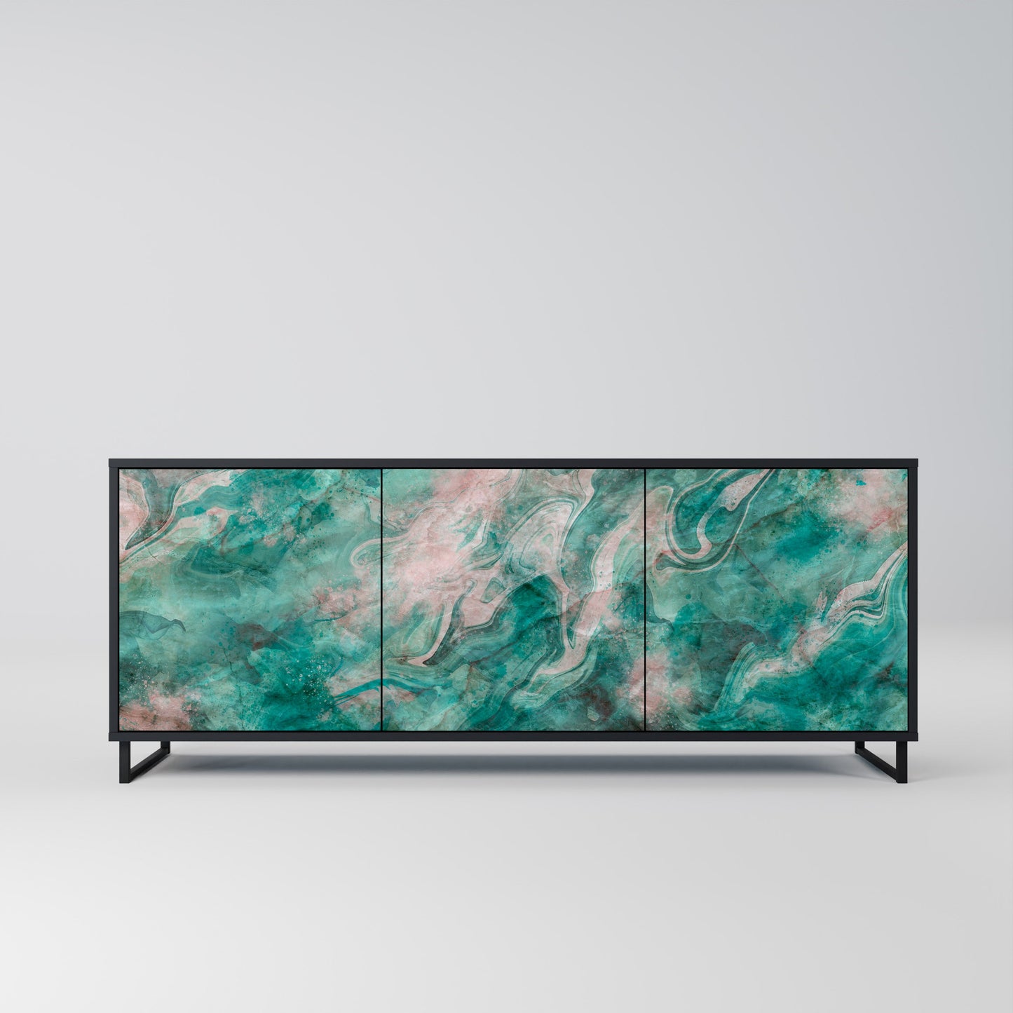 ABSTRACT ALCHEMY 3-Door Sideboard in Black Finish