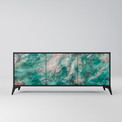 ABSTRACT ALCHEMY 3-Door Sideboard in Black Finish