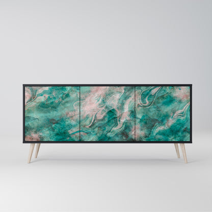 ABSTRACT ALCHEMY 3-Door Sideboard in Black Finish
