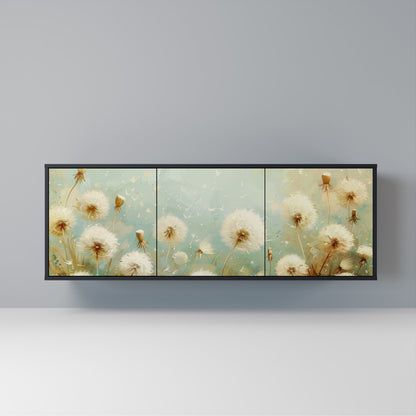 DREAMY MEADOW Madia a 3 Ante in Finitura Nera