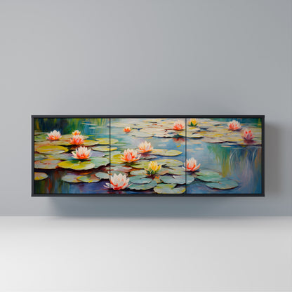 BLOOMING WATERS Madia a 3 Ante in Finitura Nera