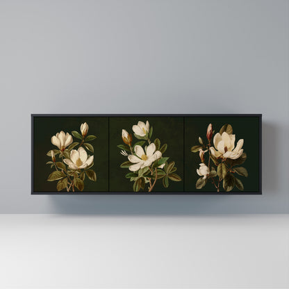 FLORAL NOIR Madia a 3 Ante in Finitura Nera