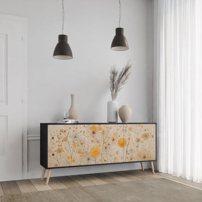 Credenza MORNING GLADE a 3 ante in finitura nera