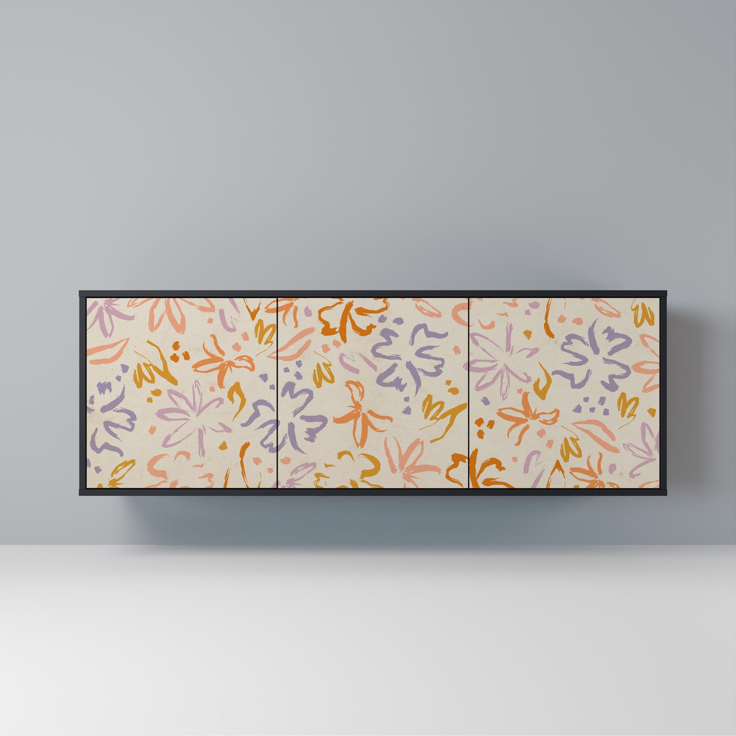 SPRING WHIMSY Madia a 3 Ante in Finitura Nera