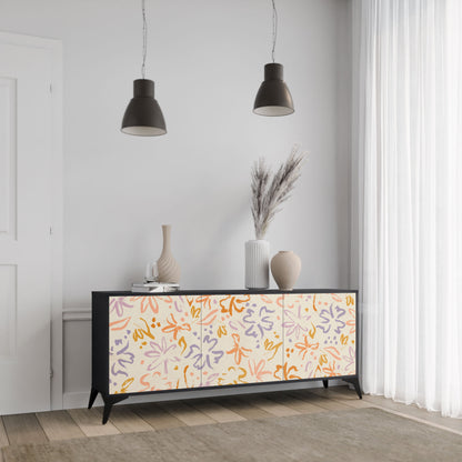 Credenza SPRING WHIMSY a 3 ante con finitura nera
