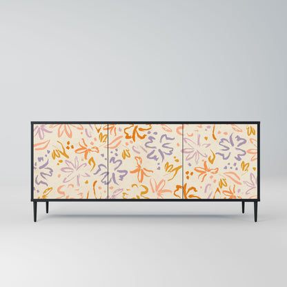 Credenza SPRING WHIMSY a 3 ante con finitura nera